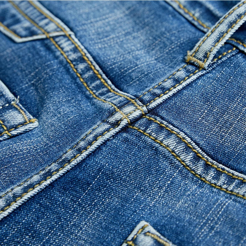 2025 Summer Men's Slim Denim Shorts Business Casual Fashion Loose Stretch All-Match Jeans Male High-End Brand Five-Point Pants