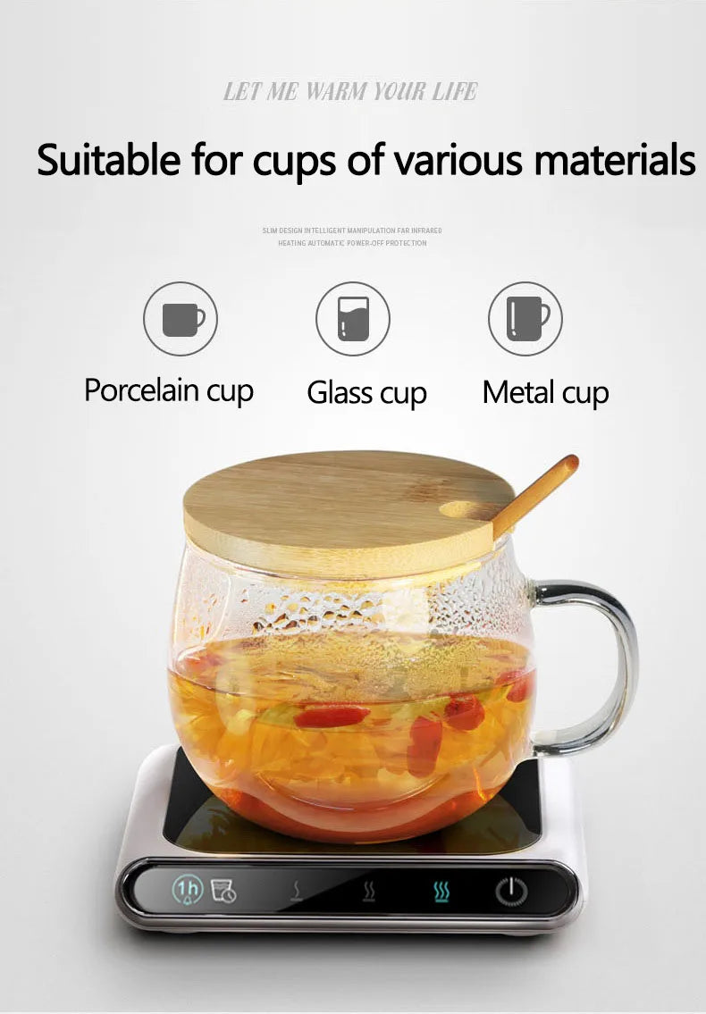 5V Cup Smart  USB Heated Mug Coaster Cup Heater Taza Calienta Agua Thermostatic Cup Mat Pad Oficina Hot Milk Coffee Warmer Pad