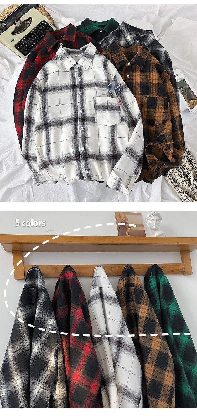 New Spring Long Sleeve Red Black Plaid Shirt Men Slim Fit Cotton Casual Shirts Men Clothing Coat Fashion Brand M-3XL