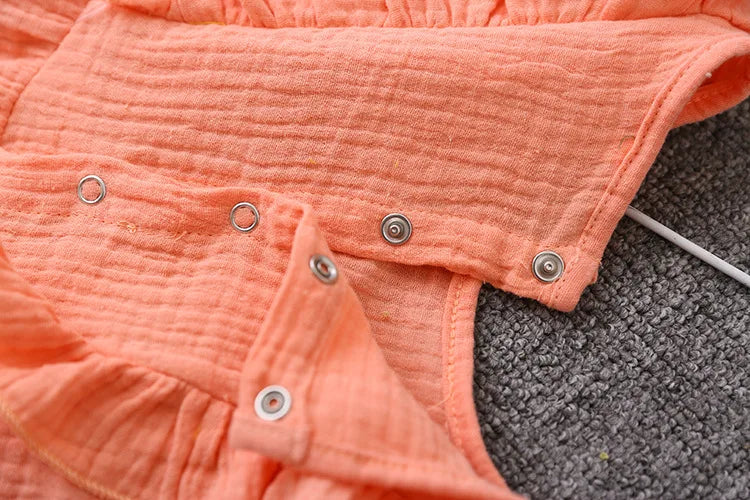 Summer Infant Baby Girl Dress Toddler Dress Muslin Cotton Sleeveless Ruffles Slip Dresses