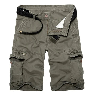 Men's Military Cargo Shorts Summer army green Cotton Shorts men Loose Multi-Pocket Shorts Homme Casual Bermuda Trousers 40