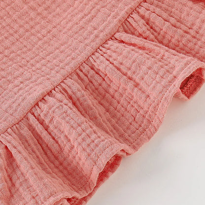 Summer Toddler Baby Girl Sleeveless Ruffles Dress Sarafan Kids Cotton Linen Muslin Slip Dresses Clothing