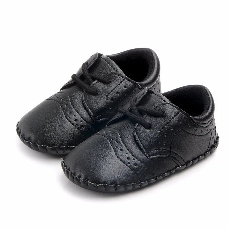 New Baby Shoes Retro Leather Boy Girl Shoes Toddler Rubber Sole Anti-slip First Walkers Newborn Infant Baby Crib Shoes