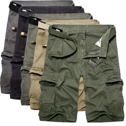 Men's Military Cargo Shorts Summer army green Cotton Shorts men Loose Multi-Pocket Shorts Homme Casual Bermuda Trousers 40