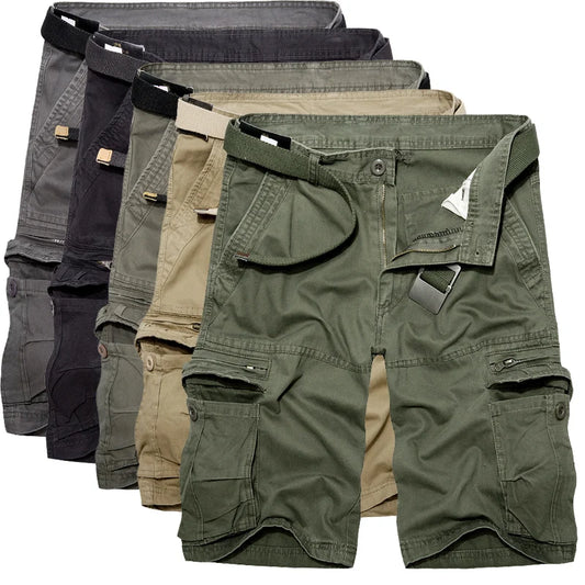 Men's Military Cargo Shorts Summer army green Cotton Shorts men Loose Multi-Pocket Shorts Homme Casual Bermuda Trousers 40