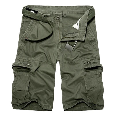Men's Military Cargo Shorts Summer army green Cotton Shorts men Loose Multi-Pocket Shorts Homme Casual Bermuda Trousers 40