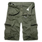 Men's Military Cargo Shorts Summer army green Cotton Shorts men Loose Multi-Pocket Shorts Homme Casual Bermuda Trousers 40