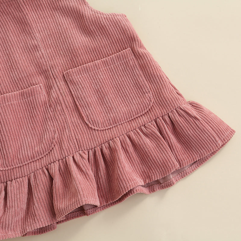 Infant Baby Girls Suit Spring Autumn Long Sleeve Floral Printed Romper Tops Solid Color Ruffled Dress 2pcs sets 0-18M