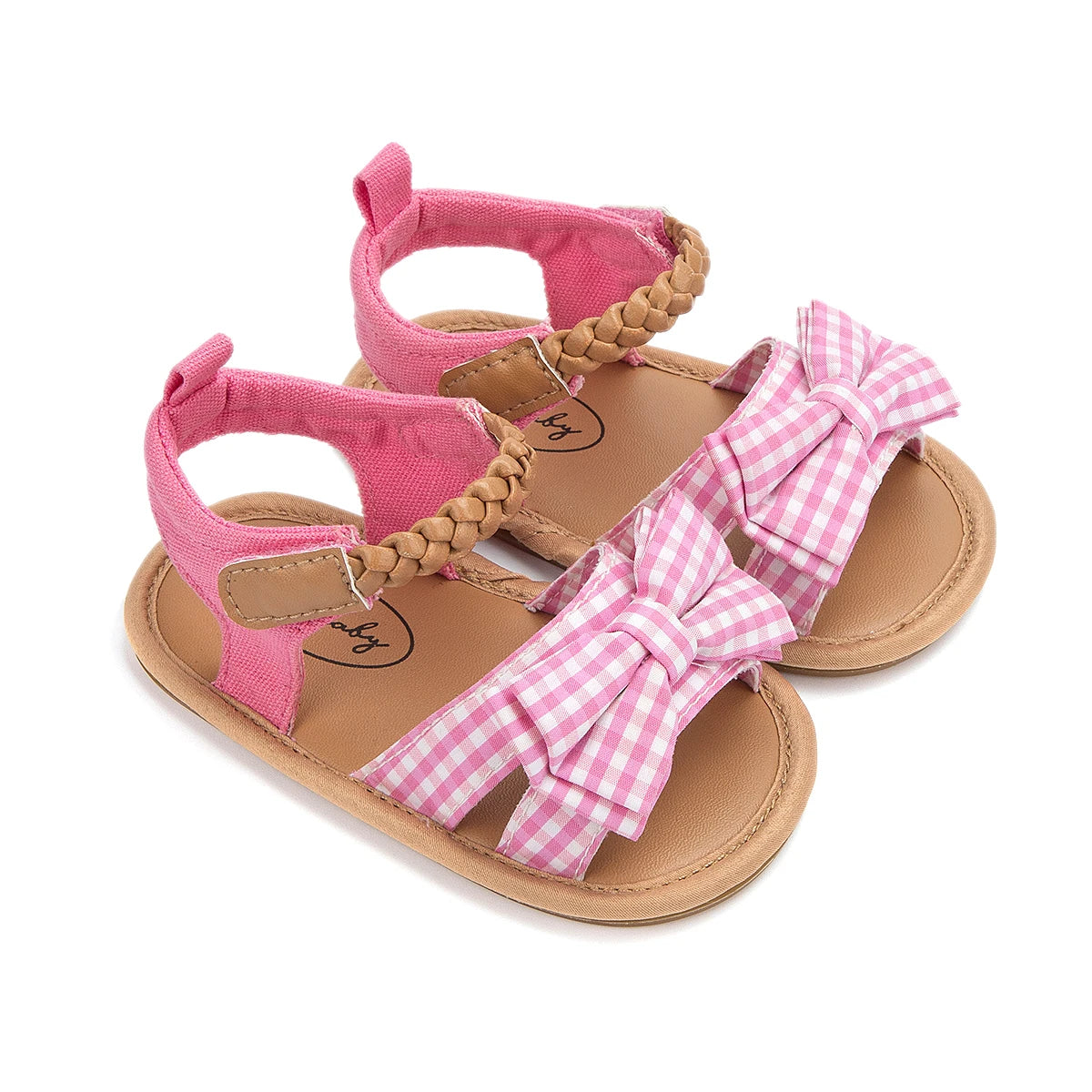 KIDSUN Summer Baby Beach Sandals Bow-knot Rubber Sole Anti-Slip Newborn Princess Toddler Crib First Walkers Baby Girls Shoes