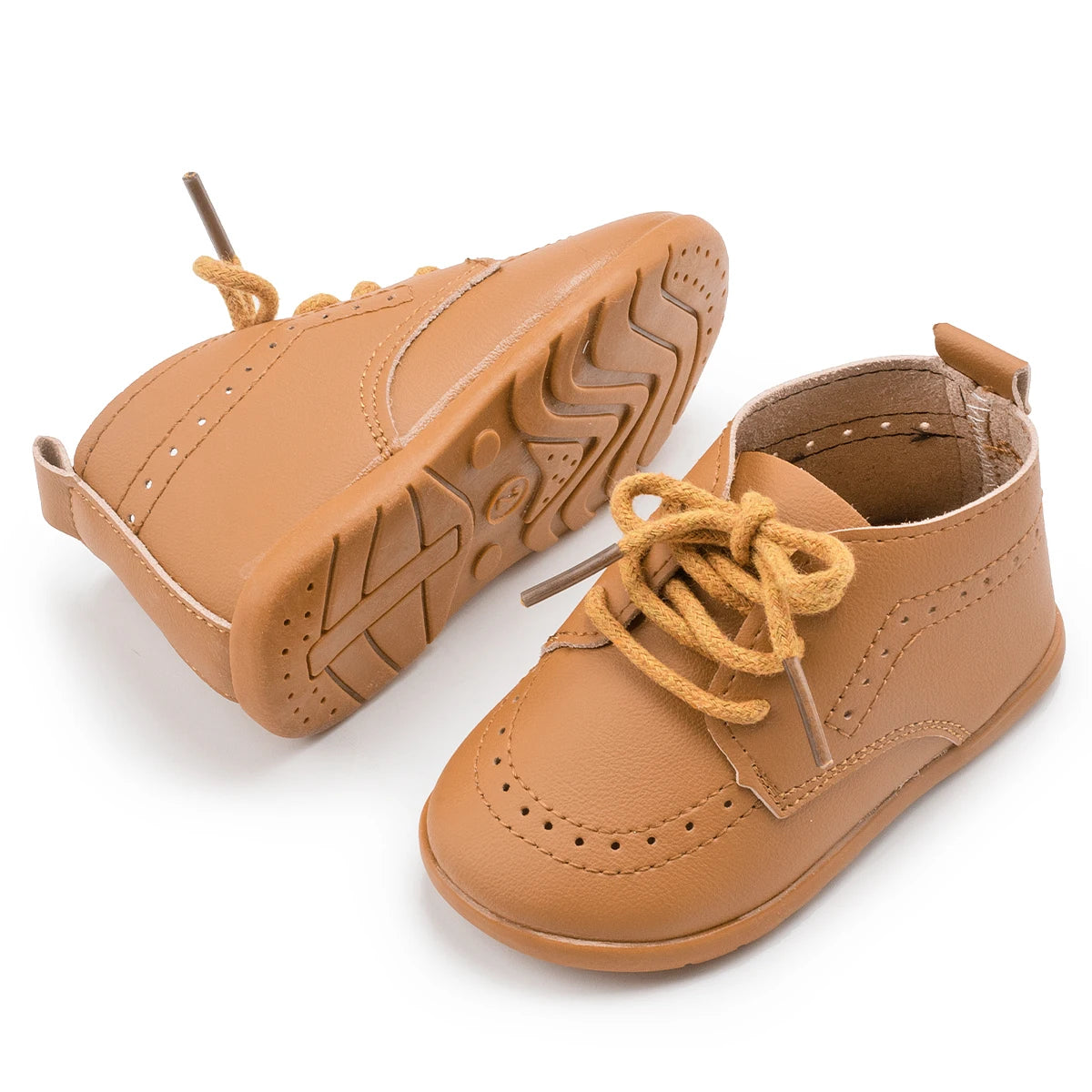 New Baby Shoes Retro Leather Boy Girl Shoes Toddler Rubber Sole Anti-slip First Walkers Newborn Infant Baby Crib Shoes