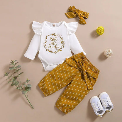 3Pcs Baby Girl Clothes Set Newborn Kids Clothing Children Toddler Girl Clothes Babe Girl Outfits Infant New Born Clothes