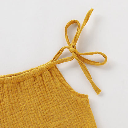 Summer Toddler Baby Girl Sleeveless Ruffles Dress Sarafan Kids Cotton Linen Muslin Slip Dresses Clothing