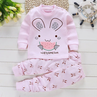 Spring Autumn New Baby Clothing Set Cartoon Cotton Baby Boys Clothing Girls Suit Set 0-3 Year Baby Clothes