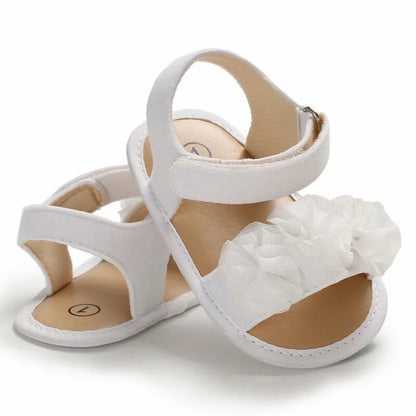 Pretty Newborn Kid Baby Girl Flower Lace Sandals Clogs Flat Shoes Summer Casual Crib Shoes First Pre walker 0-18M