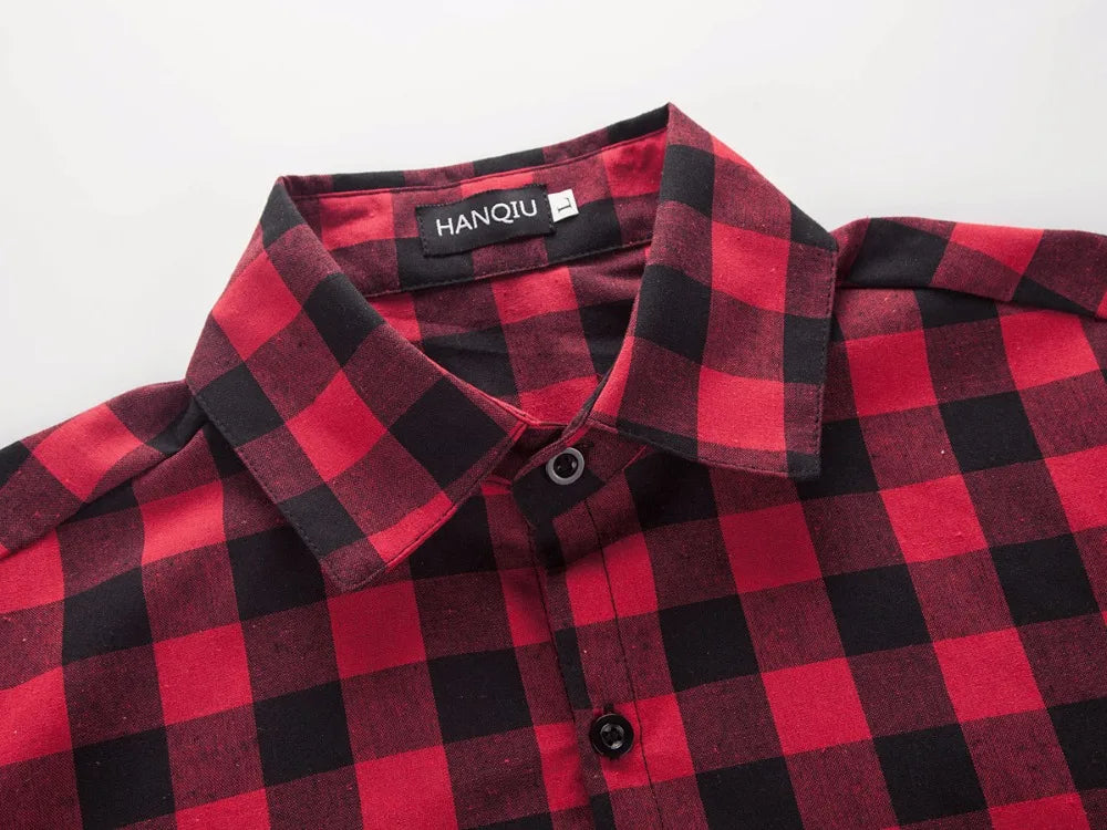 Red And Black Plaid Shirt Men Shirts 2025 New Summer Fashion Chemise Homme Men's Checkered Shirts Short Sleeve Shirt Men