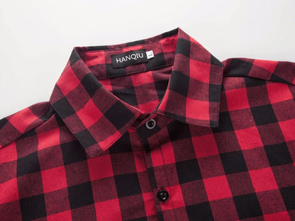 Red And Black Plaid Shirt Men Shirts 2025 New Summer Fashion Chemise Homme Men's Checkered Shirts Short Sleeve Shirt Men