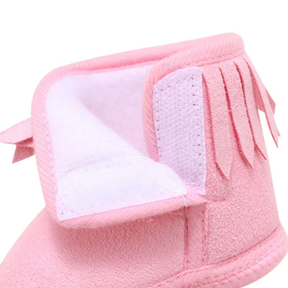 Winter 0-18M Newborn Baby Fringe Boots Girl Newborn Solid Color Tassel Soft Bottom New Cotton Warm Boots