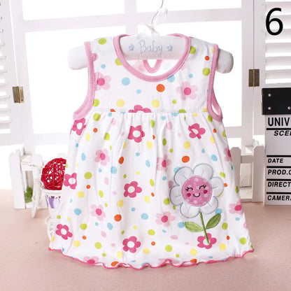 0-24M Newborn Cotton Flower Dresses, Baby Girls Summer Multi Pattern Clothes