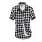 Red And Black Plaid Shirt Men Shirts 2025 New Summer Fashion Chemise Homme Men's Checkered Shirts Short Sleeve Shirt Men