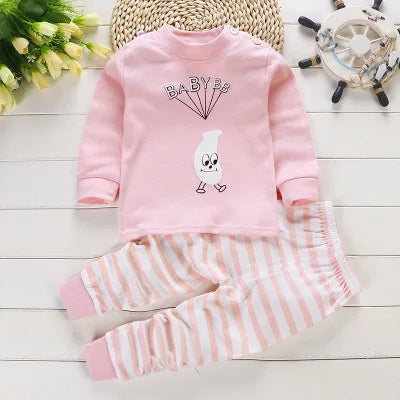 Spring Autumn New Baby Clothing Set Cartoon Cotton Baby Boys Clothing Girls Suit Set 0-3 Year Baby Clothes