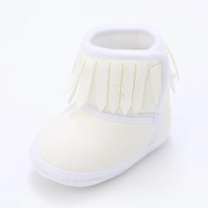 Winter 0-18M Newborn Baby Fringe Boots Girl Newborn Solid Color Tassel Soft Bottom New Cotton Warm Boots