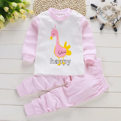 Spring Autumn New Baby Clothing Set Cartoon Cotton Baby Boys Clothing Girls Suit Set 0-3 Year Baby Clothes