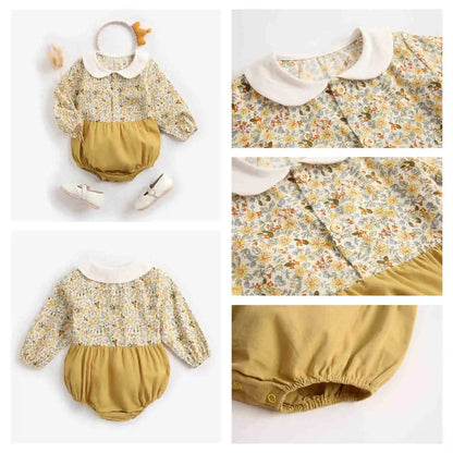 Sanlutoz Cute Baby Girls Bodysuits Long Sleeve Flower Cotton Autumn Infants Clothing Onesies Casual