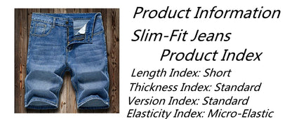 2025 Summer Men's Slim Denim Shorts Business Casual Fashion Loose Stretch All-Match Jeans Male High-End Brand Five-Point Pants