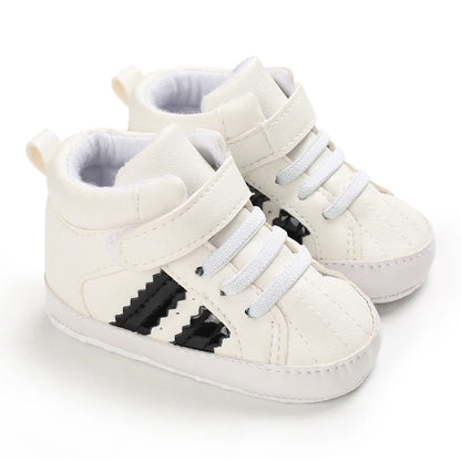 Boys And Girls Gentleman Shoes Soft Soled White Shoes Leisure Sports Shoes Newborn First Walk 0-18Months Bed Shoes