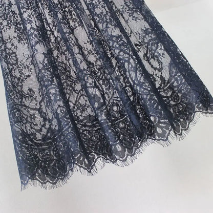 Hot Summer Women Lace Skirts  Fashion Solid Casual Mesh Tulle Skirt Hollow Out Short Pencil Elegant Elastic Black White Skirt