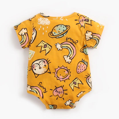 Sanlutoz Short Sleeve Baby Boys Girls Summer Bodysuits Cotton Infants Clothing Onesies Cute Cartoon Printing