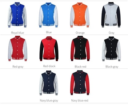 Baseball Jackets Men New Fashion Design Slim Fit College Varsity Coat Women's Jacket Support Custom Print Photo/Text