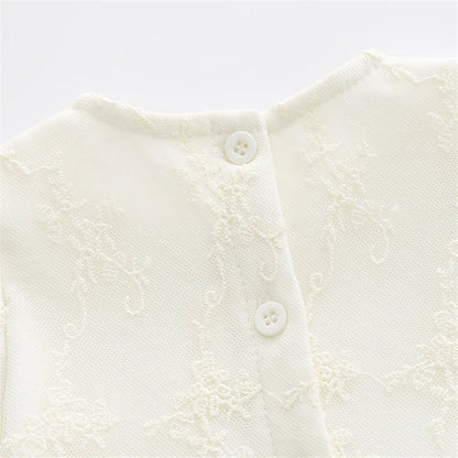 Ruffles Lace Bow Newborn Baby Girl Dress Autumn Long Sleeve Formal Princess Dresses for 1 Year Girls Clothes