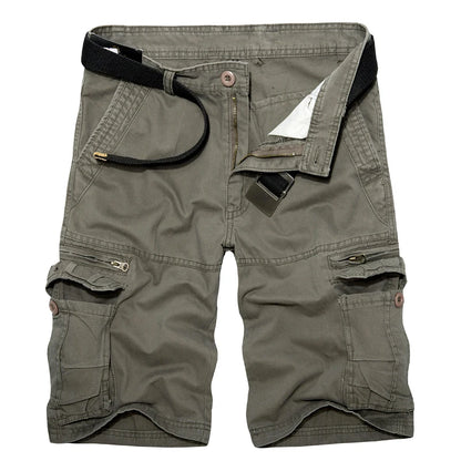 Men's Military Cargo Shorts Summer army green Cotton Shorts men Loose Multi-Pocket Shorts Homme Casual Bermuda Trousers 40