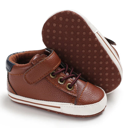 Baby Boy Spring Autumn Casual Flat Leather Shoes 0-18M Newborn Infant Toddler Anti Slip Crib Shoes First Walkers
