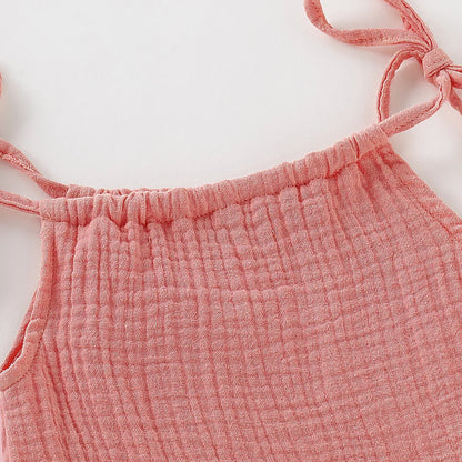 Summer Toddler Baby Girl Sleeveless Ruffles Dress Sarafan Kids Cotton Linen Muslin Slip Dresses Clothing