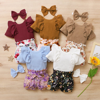 3Pcs Baby Girl Clothes Set Newborn Kids Clothing Children Toddler Girl Clothes Babe Girl Outfits Infant New Born Clothes