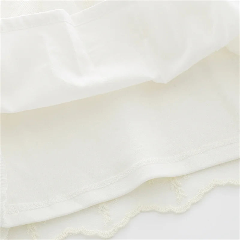 Ruffles Lace Bow Newborn Baby Girl Dress Autumn Long Sleeve Formal Princess Dresses for 1 Year Girls Clothes