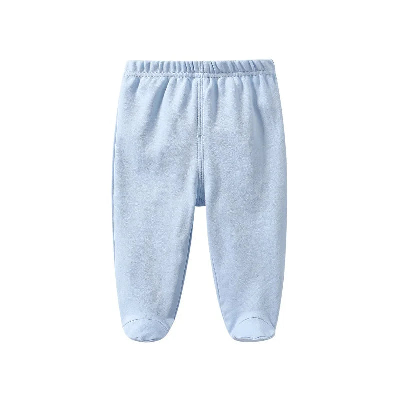 Lawadka 0-12M Spring Autumn Cotton Newborn Baby Boy Girl Pants Solid Wrap Foot Long Trousers Casual Baby Leggings For Girls Boys
