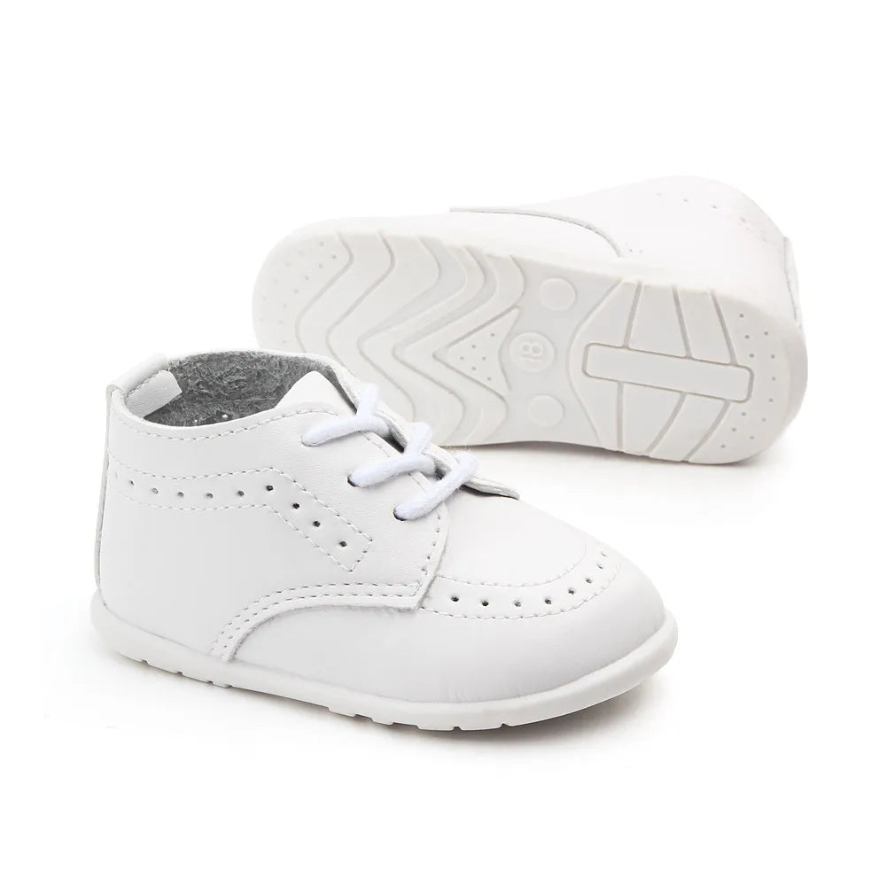 New Baby Shoes Retro Leather Boy Girl Shoes Toddler Rubber Sole Anti-slip First Walkers Newborn Infant Baby Crib Shoes