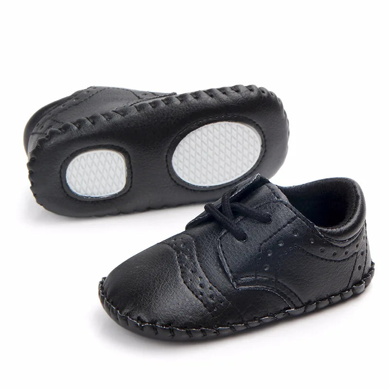 New Baby Shoes Retro Leather Boy Girl Shoes Toddler Rubber Sole Anti-slip First Walkers Newborn Infant Baby Crib Shoes