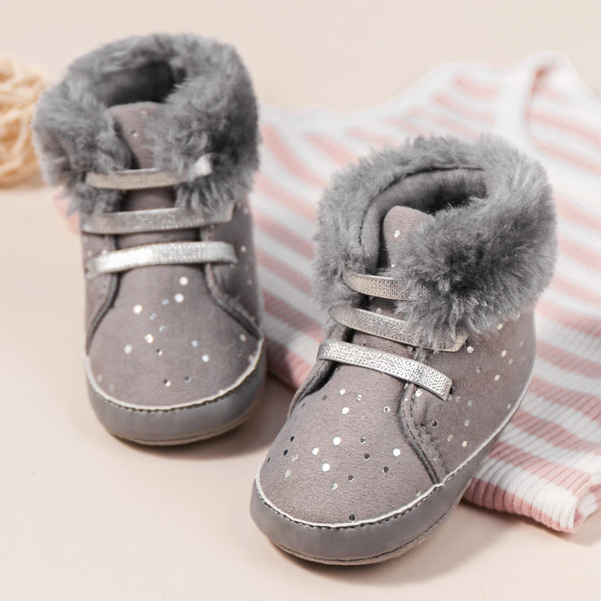 Winter New Baby Boy Girl Boots Cotton Soft-Sole Non-Slip Warm Toddler First Walkers Infant Crib Shoes