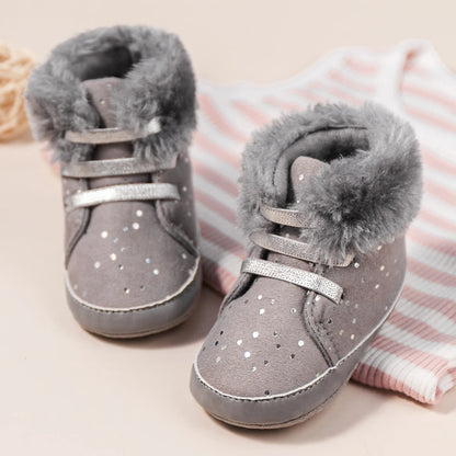 Winter New Baby Boy Girl Boots Cotton Soft-Sole Non-Slip Warm Toddler First Walkers Infant Crib Shoes