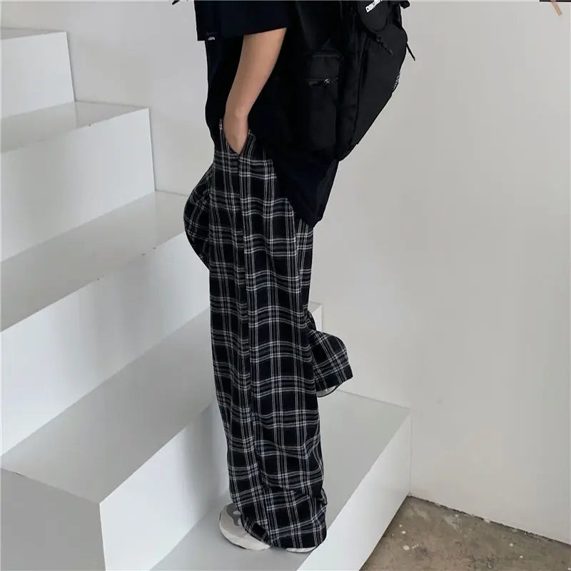 Spring/summer Plaid Pants Men S-3XL Casual Straight Trousers for Male/Female Harajuku Hip-hop Pants