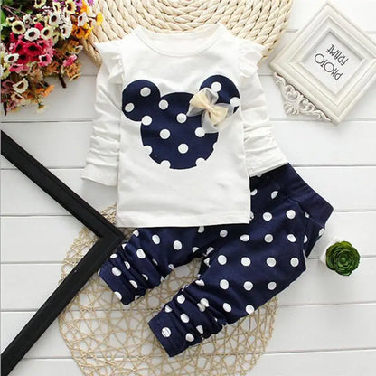 Winter Girls Clothes Set T-shirt+ pants 2 pcs Children's Clothing Fashion Baby Outset Newborn Baby Cotton Suit