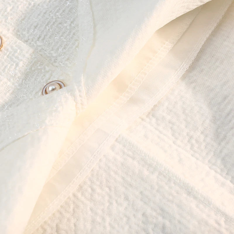 Black White Tweed Long Skirts Women Autumn Winter New Bright Silk Skirt Female Vintage High Waist A-line Wrap Skirt Office Lady