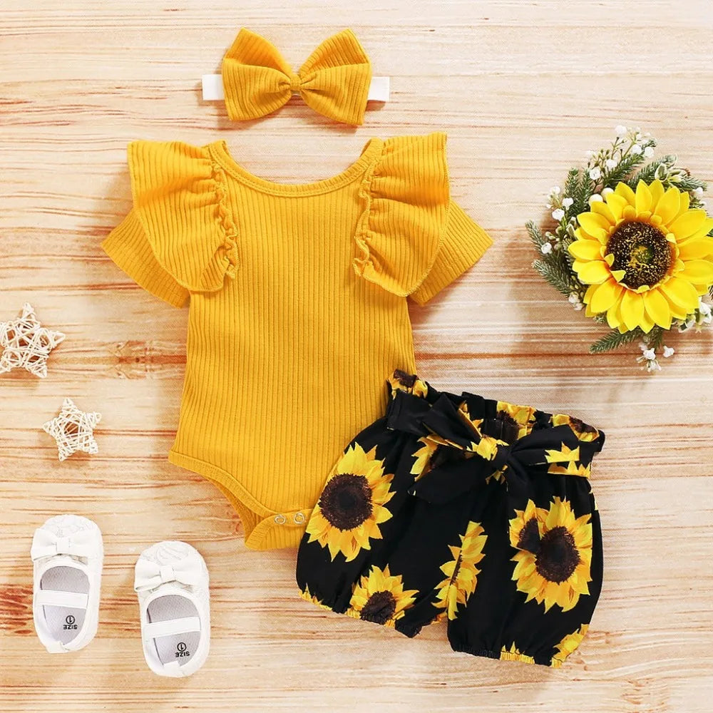 3Pcs Baby Girl Clothes Set Newborn Kids Clothing Children Toddler Girl Clothes Babe Girl Outfits Infant New Born Clothes