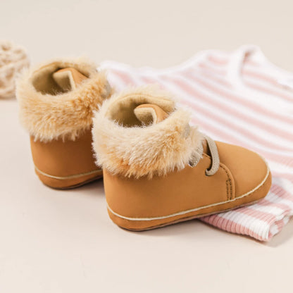 Winter New Baby Boy Girl Boots Cotton Soft-Sole Non-Slip Warm Toddler First Walkers Infant Crib Shoes