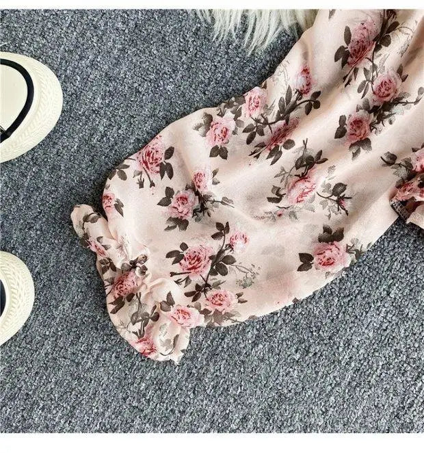 Blouse Women Autumn Retro Sexy Square-Neck Chiffon Shirt Long Sleeve Women's High Waist Short Blusas Ropa De Mujer