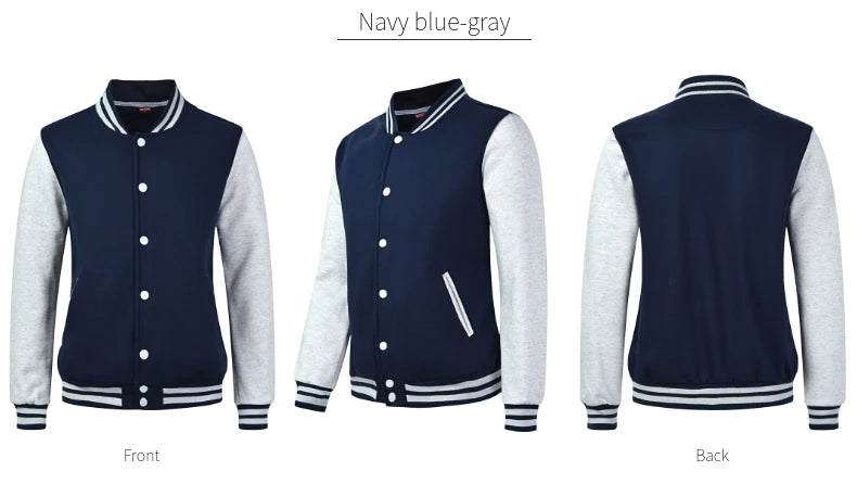 Baseball Jackets Men New Fashion Design Slim Fit College Varsity Coat Women's Jacket Support Custom Print Photo/Text